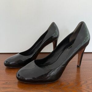 Cole Haan Heels Black Patent Leather Pumps Air Tech Shoes Womens 9B Rounded Toe